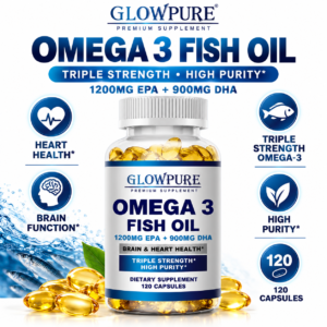 Fish Oil Capsules Rich in EPA & DHA for Heart Brain Eyes Immune Health Omega 3 Fatty Acids Supplement